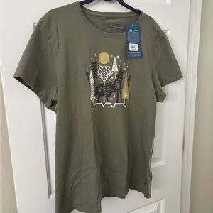 New! Life Is Good Forest Graphic Tee in Olive